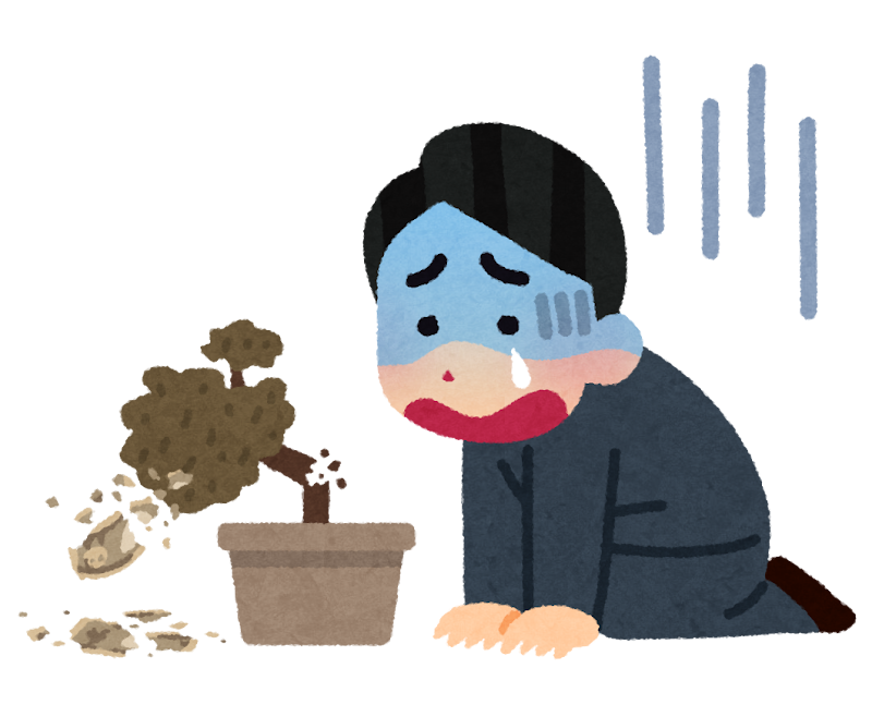 投資に失敗した人のイラスト
