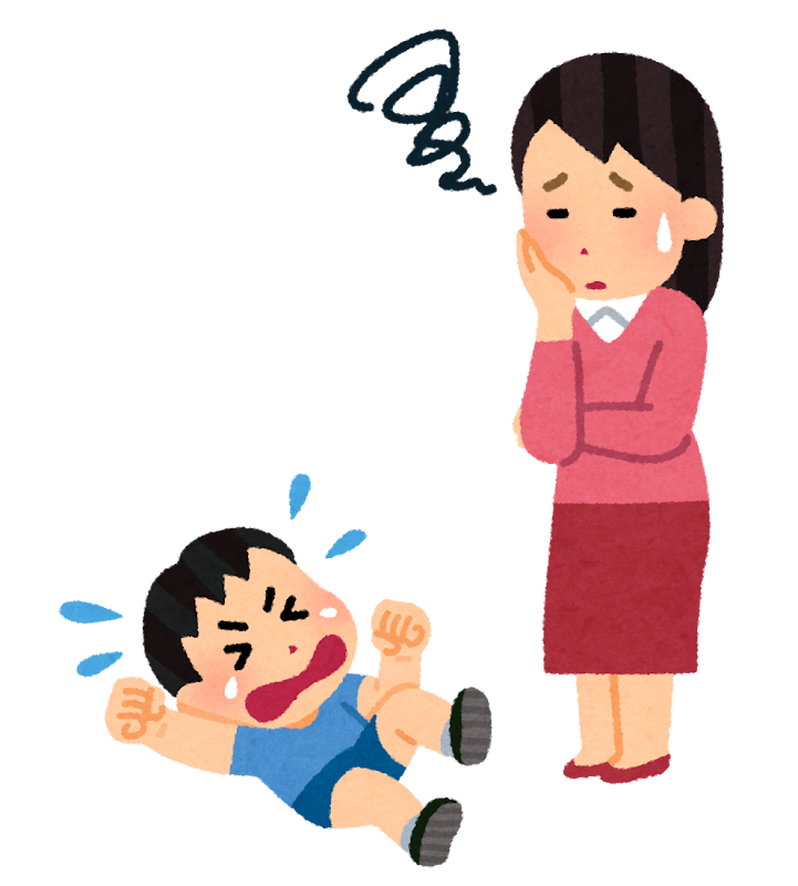 学資保険を検討して悩む母親のイラスト
