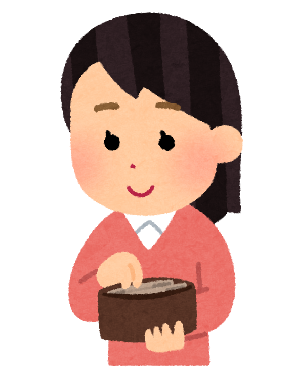 財布からお金を取り出す女性のイラスト