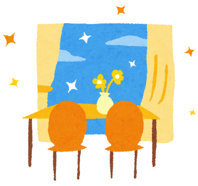 新居でくつろぐ家族のイラスト（メリット）