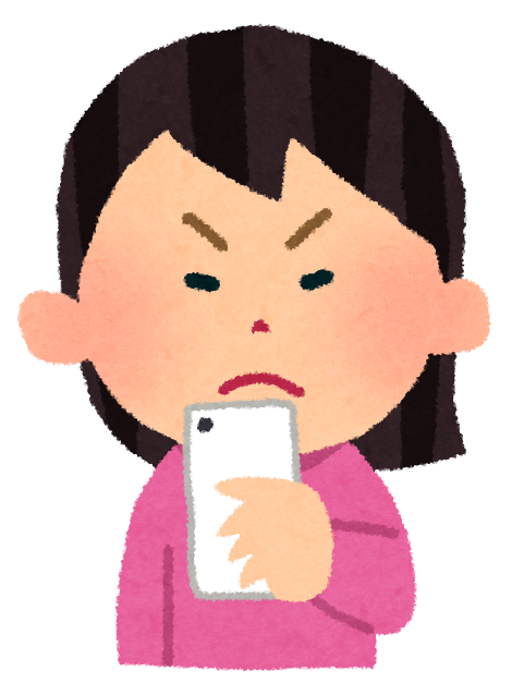 スマートフォンでお買い物をする女性のイラスト