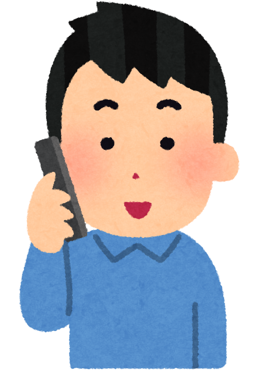 電話で話す単身赴任の夫（夫海外妻国内）