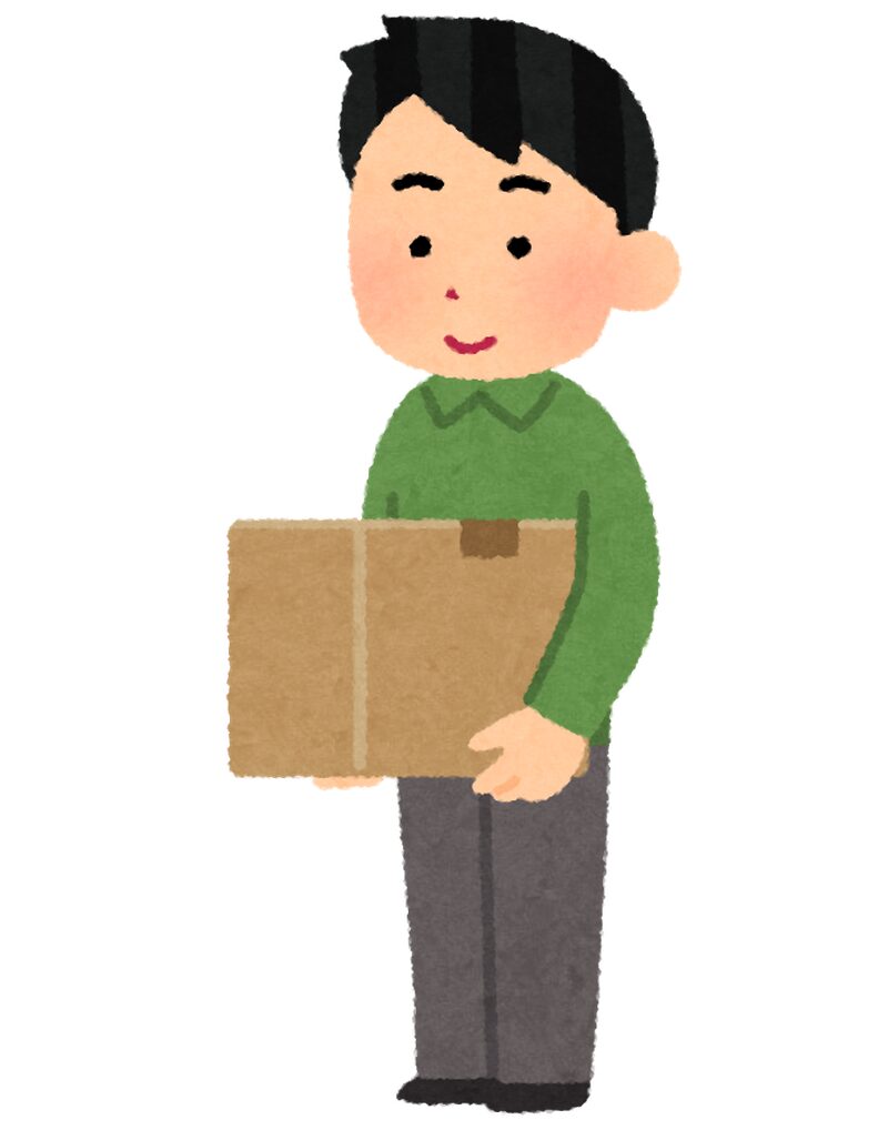 引越し荷物を抱える男性のイラスト｜転勤族でもiDeCoは継続できる