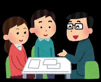 カーリースの説明を受ける夫婦のイラスト