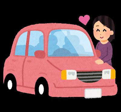 愛車を持つ女性のイラスト・転勤族のカーライフ